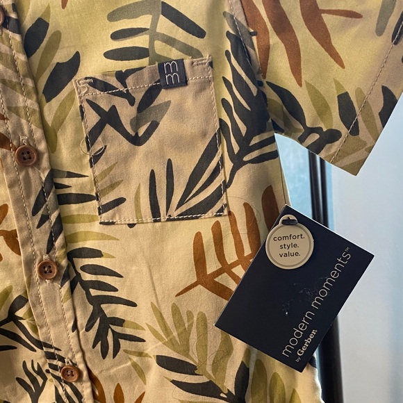 Modern Moments Summer  Leaf Print Kids Matching Set Boys 2T NWT 100% cotton - Picture 2 of 5